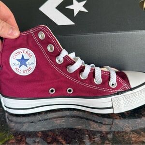 Converse All Star High Tops - Burgundy and White